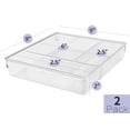 thumbnail image 4 of Plastic Drawer Organizer Trays 2 Pack,Bathroom Storage3 Divided Sections Storage Bin Bathroom for Body Wash,Shampoo,Conditioner,Lotion,Hand Towel, Comb,Mouthwash,Clear Acrylic Bins Bathroom, 4 of 6