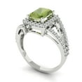 thumbnail image 2 of Halo Engagement Ring for Women - 1.935ct Natural Peridot in 14K White Gold Promise Ring, 2 of 6