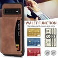 thumbnail image 4 of REQO Phone Case for Google Pixel 6 Pro Wallet Cover with Tempered Glass Screen Protector and PU Leather Credit Card Holder Stand Cell Accessories Pixel6Pro Pixel6 XL 6XL Pixle 6Pro 5G Women Men Brown, 4 of 7