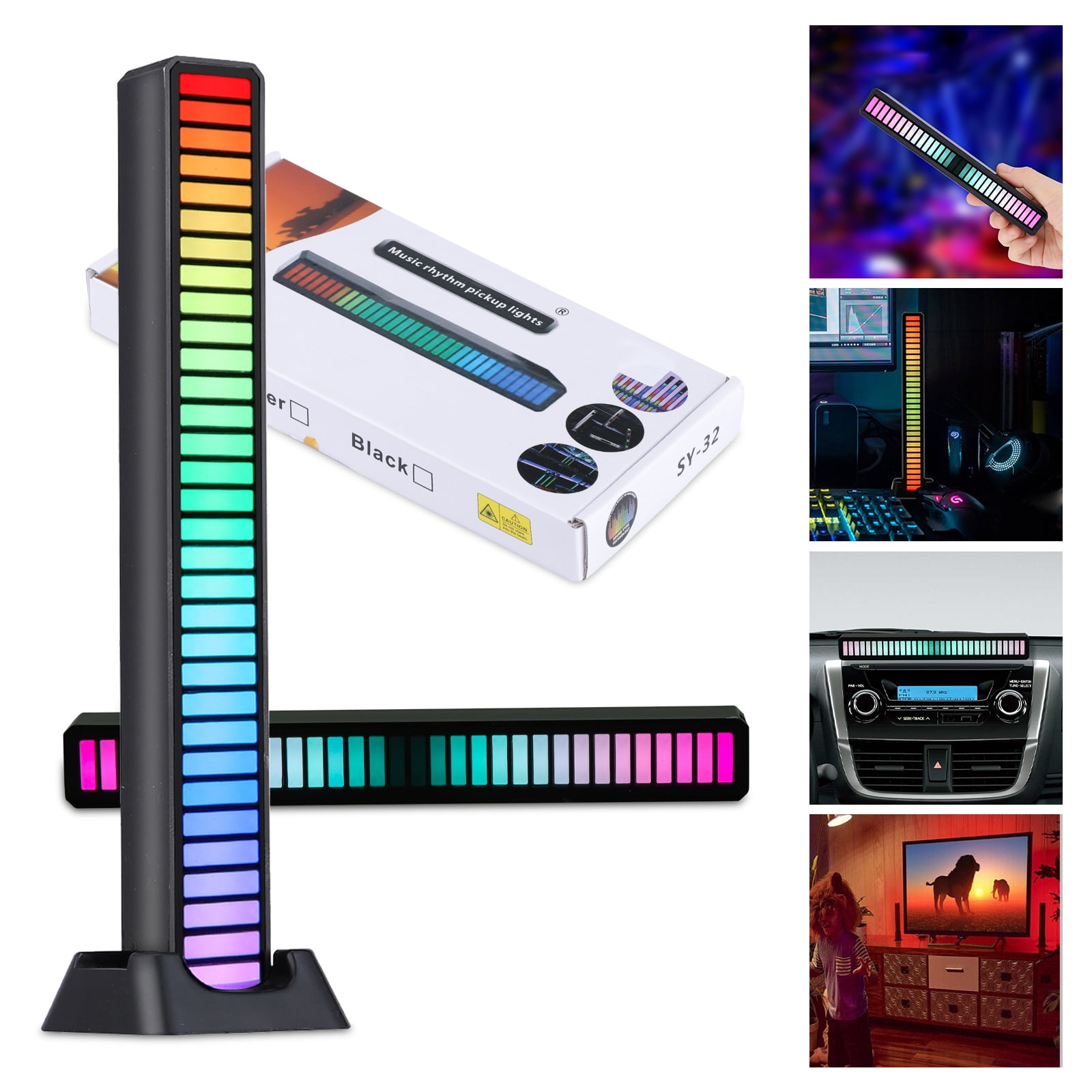 Smart RGB LED Light Bars, Indicador de Nível de Música, Luz Ambiente,  Controle de Som Colorido