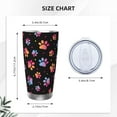 thumbnail image 3 of Colorful Paw Tumbler 20oz Dog Paws Stainless Steel Insulated Tumblers with Lid and Straw Animal Travel Coffee Mug Tea Wine Cups Water Bottle Gifts for Women Dog Lovers, 3 of 6