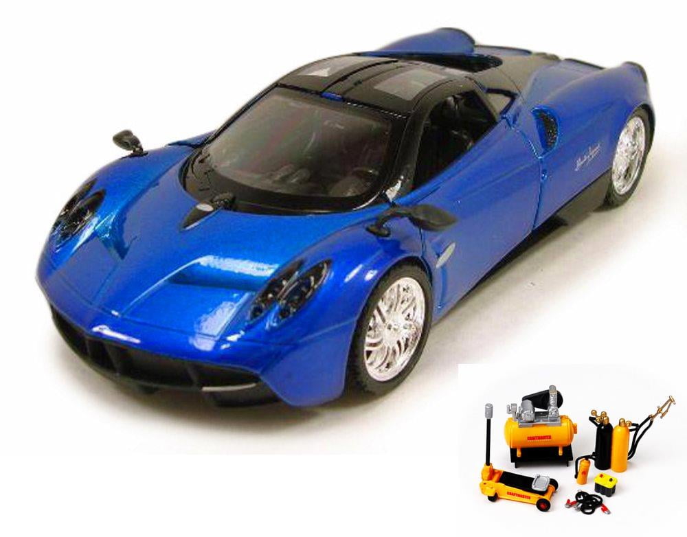 Diecast Car & Mechanic Set Package Pagani Huayra, Blue Showcasts