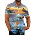 thumbnail image 2 of Camisas hawaianas con estampado 3D de avión de combate para hombre, camisas casuales de manga corta con botones, camisetas de hip hop para hombre, ropa de calle, 2 of 5
