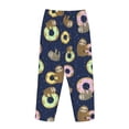 thumbnail image 5 of Xecao Sloth with Donuts Women's Straight Lounge Pajama Pants: The Epitome of Relaxed Sleepwear, 5 of 9