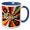 Blue/White, variant on 3drose, Richard Male Name. Lines and Circles Abstract Art Background. Gift, 11oz Two-tone Yellow Mug