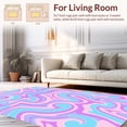 thumbnail image 2 of ODIKA 6' Machine Washable Non-Slip Area Rug, Fantastical Bubble Gum Swirl High Traffic Rug, Pink, 395602, 2 of 5