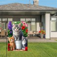 thumbnail image 2 of JOOCAR Linen Garden Flag with Cats in a Bucket for Spring Summer Home Outdoor Garden Yard Door Decor 12x18 inch, 2 of 4