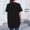 thumbnail image 4 of Women's Fashion 2024 Y2K Tops Dressy Casual Comfy Casual Shirts Round Neck Blouse Short Sleeve Tunic Tops for Lady Loose Fit Flowy Solid Color Vintage Summer Clothes for Teen Girls Black T Shirts L, 4 of 6