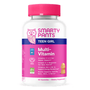 SmartyPants Teen Girl Multivitamin Gummies, Teen Vitamins with Biotin to Maintain Healthy Hair, Skin & Nails, Vitamins D3, B12 & Folate, 19 Nutrients, 60 Count