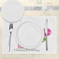 thumbnail image 3 of Ambesonne Birthday Place Mats Set of 4, Best Wishes Pink Wand, Standard Size, Pale Pink and Lilac, 3 of 6