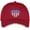 Deep Red, variant on Adult Patriotic Heart Patch Americana Style Adjustable Cotton Twill Hat Cap - Deep Red