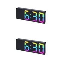 Unique Bargains 2 Pcs Alarm Clock Big Numbers Display Temperature Black