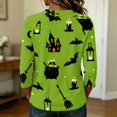 thumbnail image 7 of Womens Halloween Shirts Funny 3/4 Sleeve Pullover Spooky Halloween Printed Tops Horror Crew Neck T Shirts Holiday Three Quarter Length Blouses, 3XL, 7 of 7