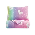 thumbnail image 2 of Kids Rule 5 Piece Unicorn and Stars Glow in the Dark Bedding Set, Rainbow Colors, Pink, Multicolored - Twin, 2 of 8