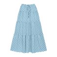 thumbnail image 4 of uvwlwu Women's Polka Dot Maxi Skirt Elastic High Waist Tiered Ruffle Flowy A Line Lightweight Versatile Four Season Casual Vacation Everyday Bottom,S, 4 of 5