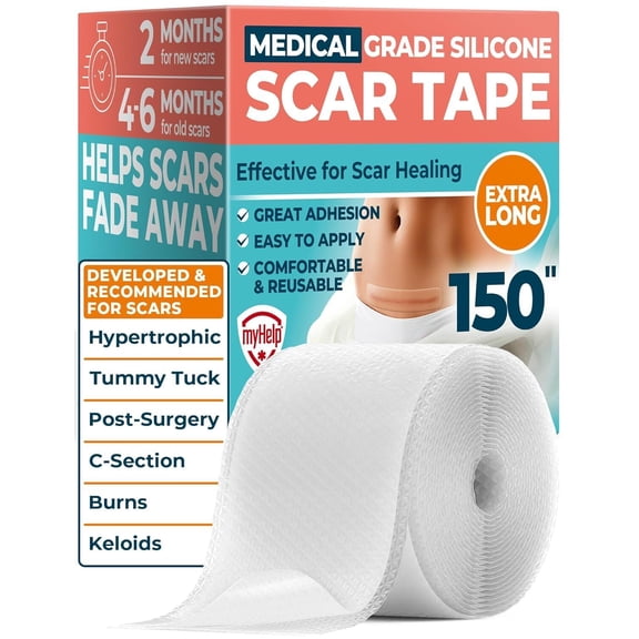 Medical Grade Silicone Scar Tape - 1.6"x150" - Effective Scar Remova