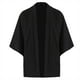 thumbnail image 1 of Camisas tipo kimono japonesas para hombre, informales, de punto abierto, ligeras, tipo yukata, cárdigan negro de moda, manga 3/4, ropa exterior para vacaciones de verano., 1 of 5