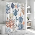 thumbnail image 5 of Blue Coral Coastal Shower Curtain Set - Long 72" x 84" Washable Bathtub Curtain with 12 Hooks, Summer Beach Starfish Nautical Waterproof Fabric Stall Shower Curtains for Bathroom/Bathtub Décor, 5 of 6