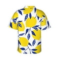 thumbnail image 3 of Picia Tropical Lemon Gentle Cotton Regular Fit Short Sleeve Casual Hawaiian Shirt for Men-Large, 3 of 9