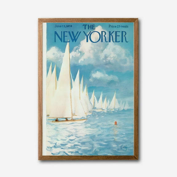 Vintage Sailing Regatta Canvas Wall Art The New Yorker June 1959 Cover Print