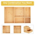 thumbnail image 5 of Bamboo Drawer Organizer with Adjustable Wood 2 Drawer Dividers, Stackable Makeup Desk Junk Storage Boxes Container Trays with 7 Grid for Kitchen Utensils,Bathroom, Office, 5 of 9