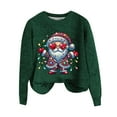 thumbnail image 4 of Women's New 3D Christmas Print Coarse Needle Wool Pullover Sweater, 4 of 4