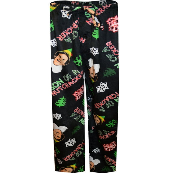 Briefly Stated Mens Buddy the Elf Son of a Nutcracker Silky Fleece Lounge Pants (Small)