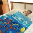 thumbnail image 4 of Ocean Fish Dolphins Blanket Kids Boys Girls Gifts Colorful Underwater Fish Swim Decor for Birthday Christmas Super Soft Cozy Plush Flannel Fleece Throw Blanket Bedroom Bed Decor 50"x60", 4 of 6