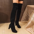 thumbnail image 2 of DeHolifer Women Boots Round Toe Drawstring Pointed High Heel Over the Knee Boots, 2 of 8