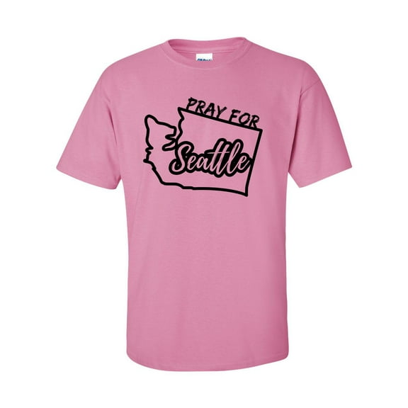 Pray For Seattle Unisex Adult Short Sleeve T-shirt-Azalea-small
