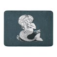 thumbnail image 1 of LADDKE Beauty Mermaid with Grunge for and Product Doodle Drawing Emblem Fish Folk Girl Doormat Floor Rug Bath Mat 23.6x15.7 inch, 1 of 1