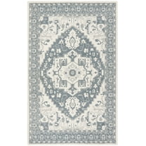 SAFAVIEH Restoration Vintage Aindreas Geometric Area Rug, Ivory/Charcoal, 3' x 5'