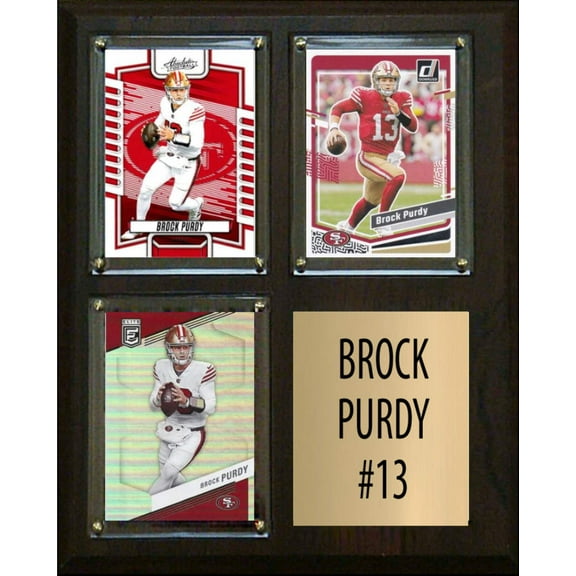 Brock Purdy 3 Card Plaque Donruss Fleer Topps 2023 2024 49ers
