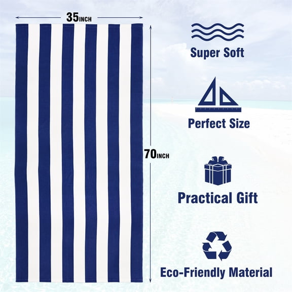 Bizhua Absorbent Sports Towel Beach Towel Aacotton Oversized Beach Towel Extra Large 40"" Plush Thick Mens Beach Towels Xl Stripe Pool Towels Swimming Towel for Adults Mens Women Quick Drying