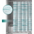 thumbnail image 3 of Shower Curtain Waterproof Shower Curtain for Bathroom,Bathtub,Shower, Teal Stripe Shower Curtain Set with Hooks for Home Decoration 72x72 Inch, 3 of 6