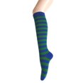 thumbnail image 1 of Zebra Stripes Knee High Tube Socks For Women and Girls In Blue with Green Color, 1 of 1