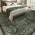 thumbnail image 4 of SIXHOME 8'x10' Area Rug Washable Retro Living Room Bedroom Carpet Soft Floral Distressed Indoor Rug Dark Green, 4 of 8