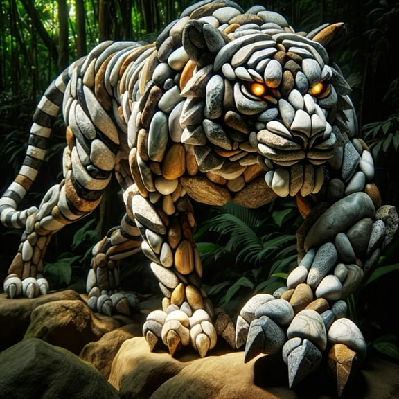 5D Diamond Painting Kits for Adults Cartoon Pebbles Animal Tiger Full Drill DIY Diamond Art for Adults Beginners Picture Art Crystal Painting for Home Wall Decor