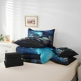 thumbnail image 3 of Magic Dragon Bed in a Bag 7pcs Magical Dinosaur Bedding Set Bed, 3D Pterosaur Twin Size Comforter Set Blue Galaxy Bedding Comforter Sets, Starry Sky Bed Set for All Seasons, 3 of 4