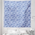 thumbnail image 1 of Dutch Tapestry, Delft Style Flowers in Doodle Style Abstract Petals Leaves Butterflies, Fabric Wall Hanging Decor for Bedroom Living Room Dorm, 5 Sizes, Violet Blue and White, by Ambesonne, 1 of 1