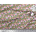 thumbnail image 3 of Soimoi Moss Georgette Fabric Dot,Leaves & Rose Floral Print Sewing Fabric Yard 42 Inch Wide, 3 of 3