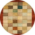 thumbnail image 1 of Ahgly Company Machine Washable Indoor Round Abstract Orange Area Rugs, 5' Round, 1 of 7