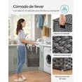 thumbnail image 4 of SONGMICS Cesto de Ropa Sucia con Tapa, Cesta Ropa Sucia 90 L, 2 Compartimentos, Bolsa Extra&iacute;ble con Asas, Tejido a Mano, para Dormitorio, Ba&ntilde;o, Lavander&iacute;a, SONGMICS NA, 4 of 9