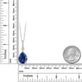 thumbnail image 3 of Gem Stone King 925 Sterling Silver and 10K Yellow Gold Pear Shape Blue Simulated Sapphire and White Moissanite Pendant Necklace for Women (10.26 Cttw, with 18 inch Chain), 3 of 4