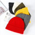 thumbnail image 1 of Gorro de melón, gorro de punto nuevo europeo y americano, gorro de color liso para otoño e invierno para hombre, gorro de lana estilo hip-hop para mujer, gorro de melón, lote de moda, 1 of 5
