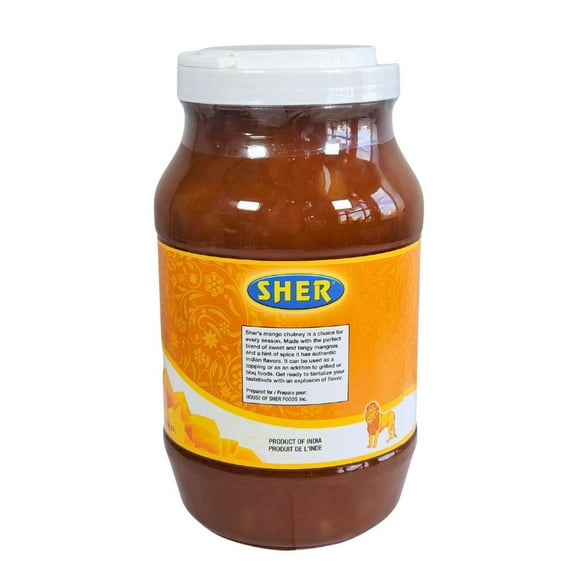 Sher - Pot de Mangue Chutney - Lot de 4 - 5kg - Sucré & Acidulé - Usage Polyvalent - Parfait pour Collations & Apéritifs (4ct)