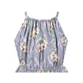 thumbnail image 4 of Girls Dress Gray Flower Hi-lo Style Halter Sleeveless Summer Sundress 6 Years, 4 of 7