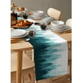 thumbnail image 6 of Table Runner Dresser Scarves 90 Inch Long, Tree Forest Shadow Botanical Plants Linen Dining Table Runners Teal Gradient on White Tabletop Scarf for Wedding Holiday Party Kitchen, 6 of 7