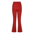 thumbnail image 4 of Blmnix Slim Straight Daily Pants for women Red Business Solid Dressy Pocket Flat Front Teens Pants Trendy, 4 of 5