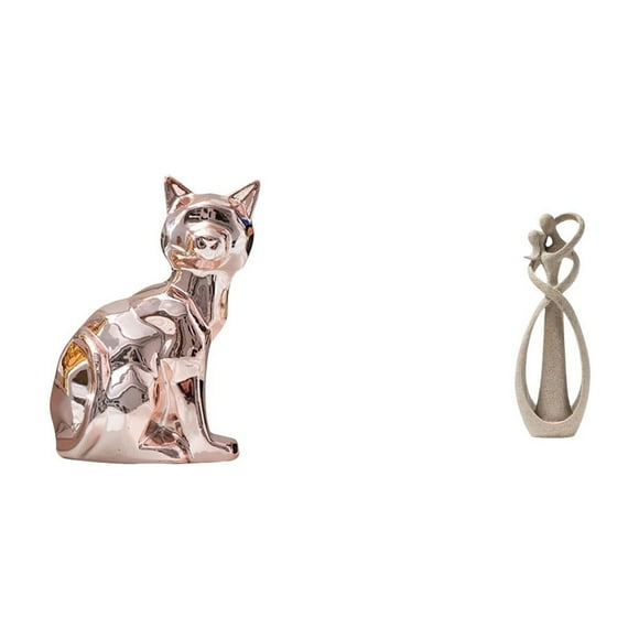Escultura de gato enamorado, elegante figura decorativa para chimenea y estantería, ideal para aniversarios. Un regalo versátil para decorar el hogar.